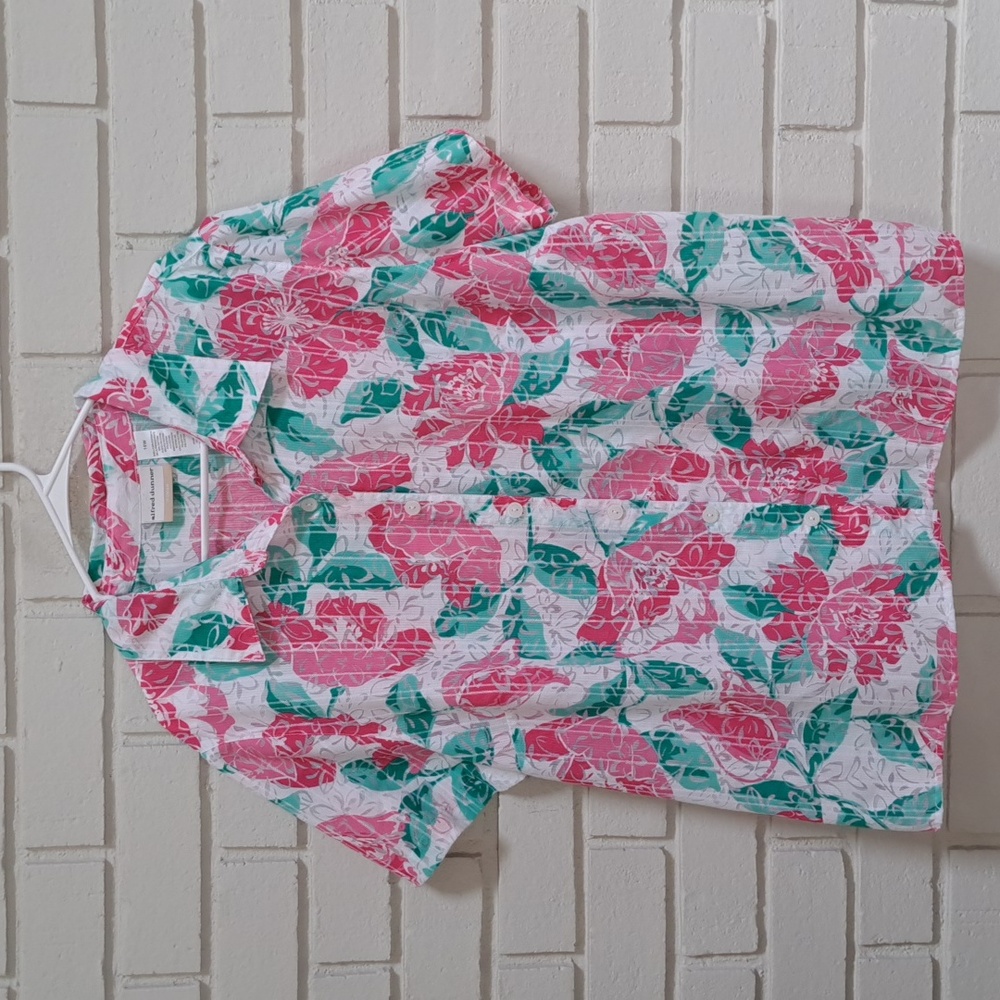 Alfred Dunner Vibrant Floral Button Down Blouse. Size 18W NWOT